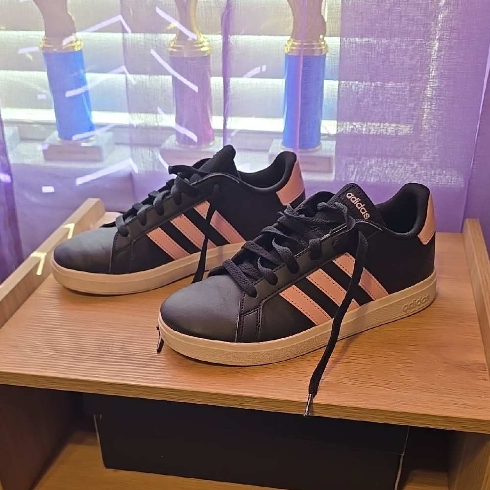 Adidas Black and Pink Sneakers